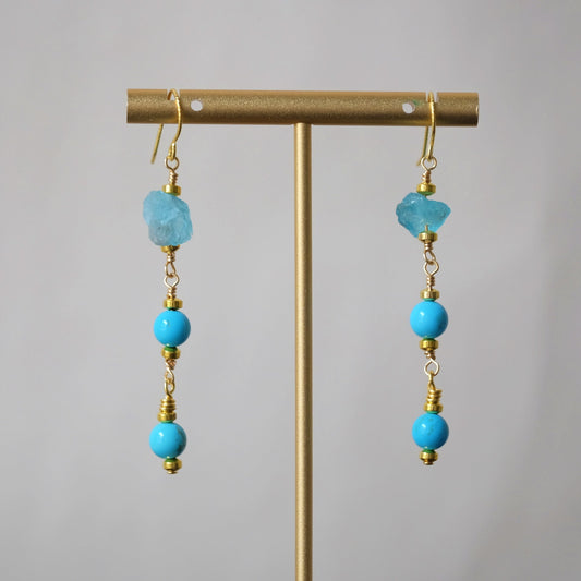 Turquoise and Apatite Earrings