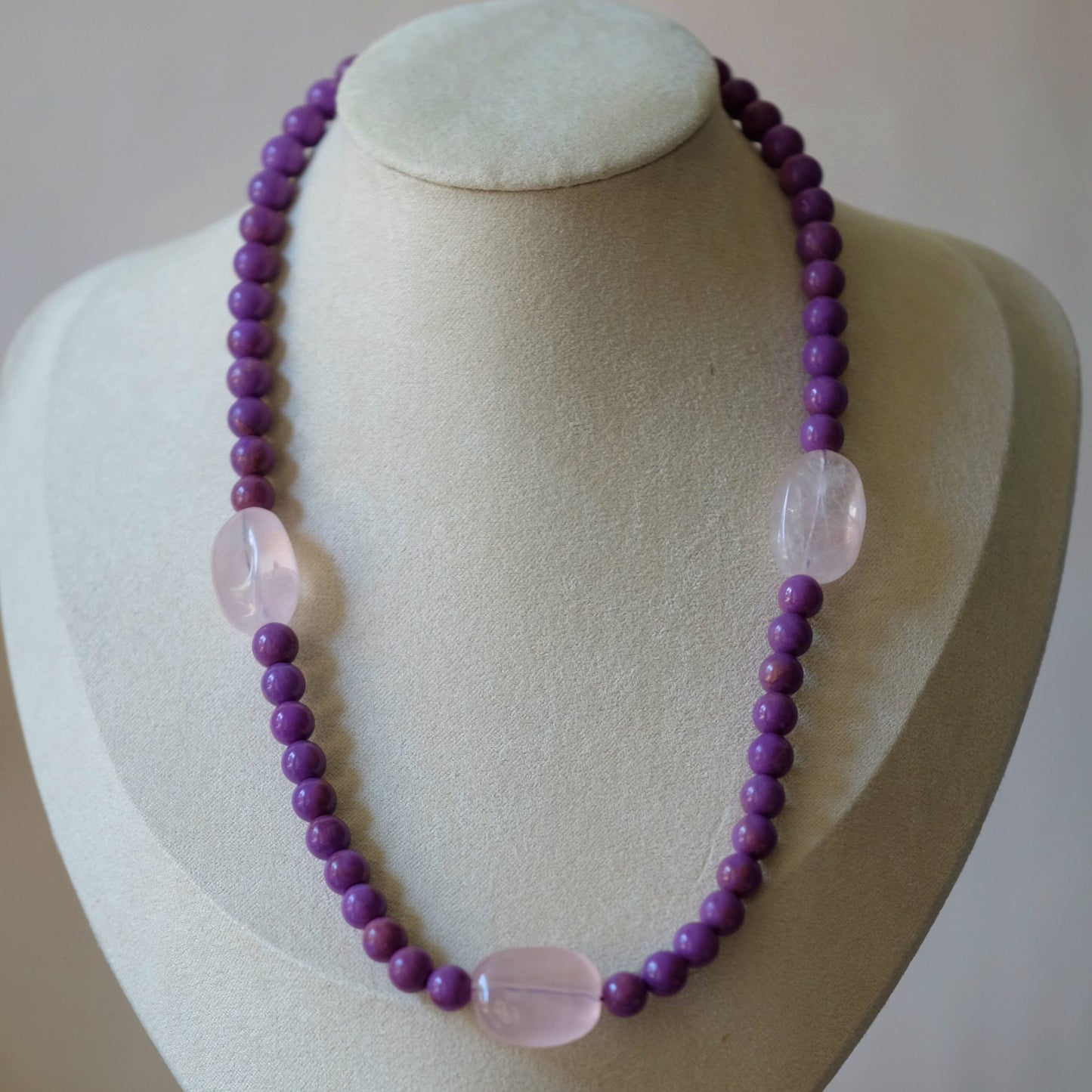 Candy Necklace with Natural Pink Quartz