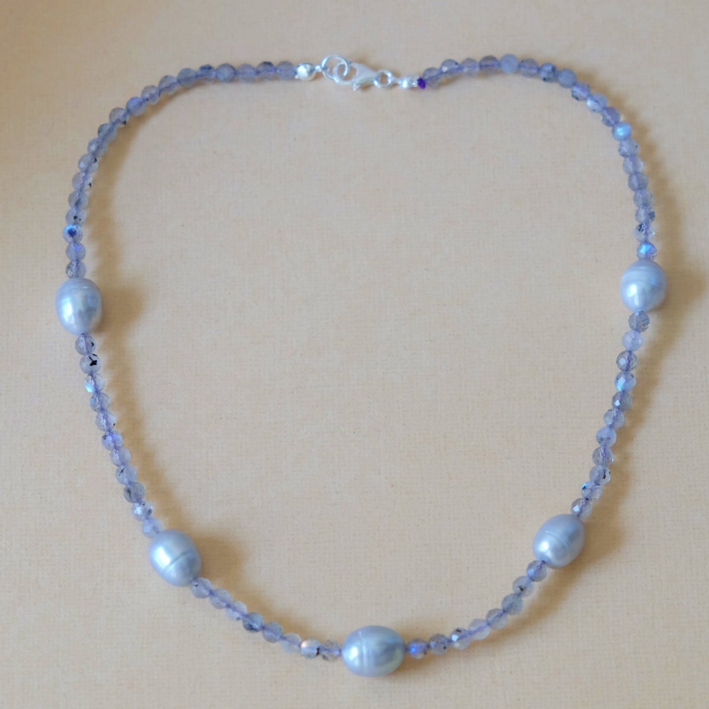 Grey Pearls and Labradorite Necklace