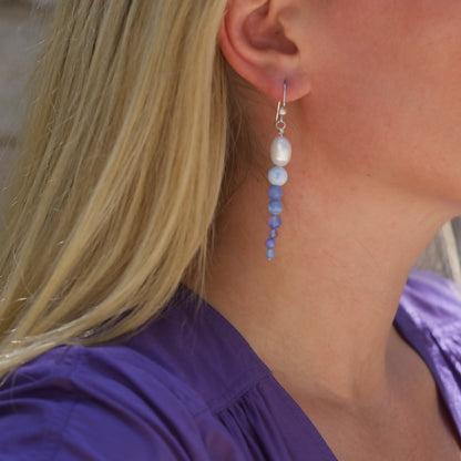 Blue Sea Pearl Earrings