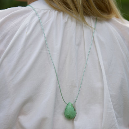 African Chrysoprase Drop Necklace