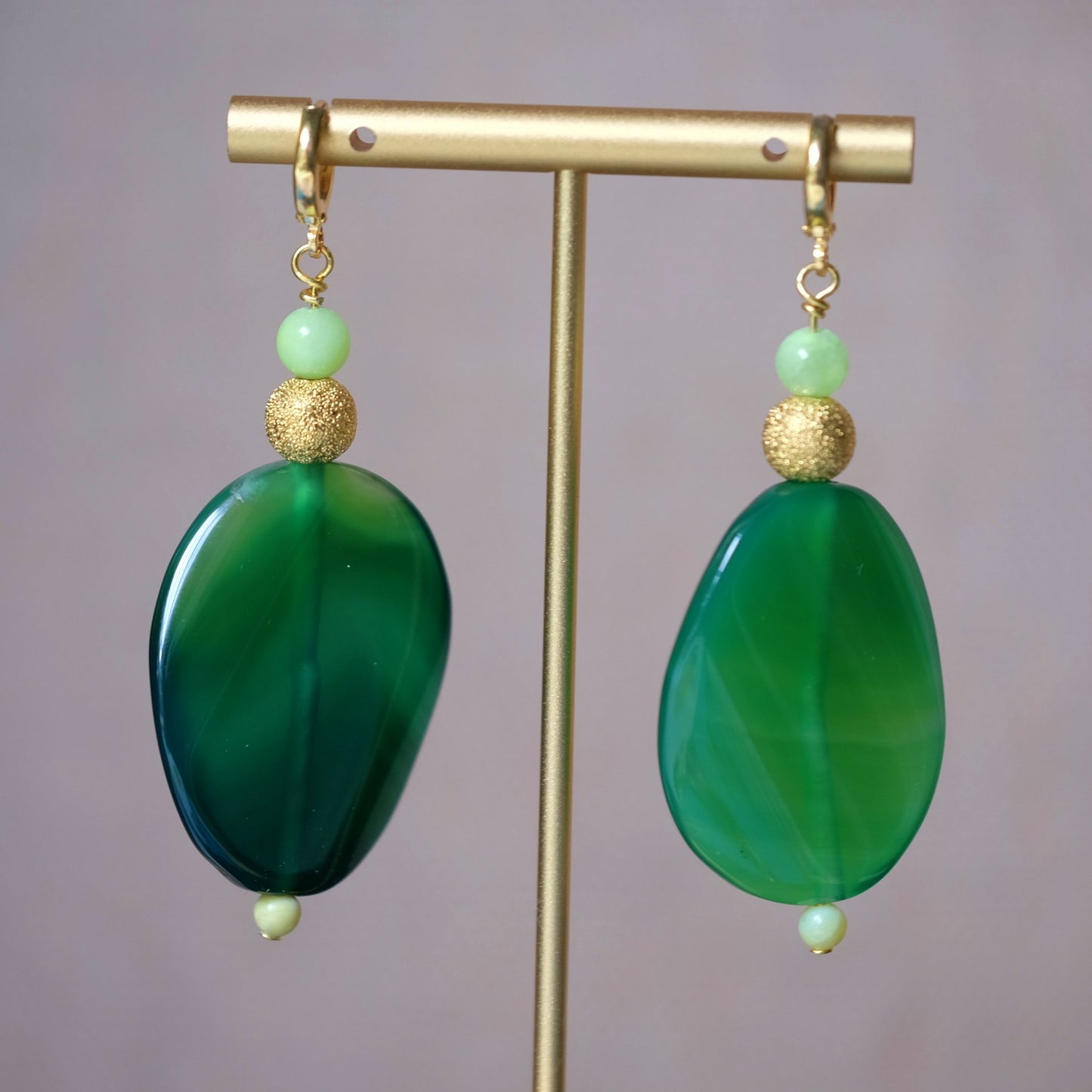 Tropical Leaf Jade Earrings