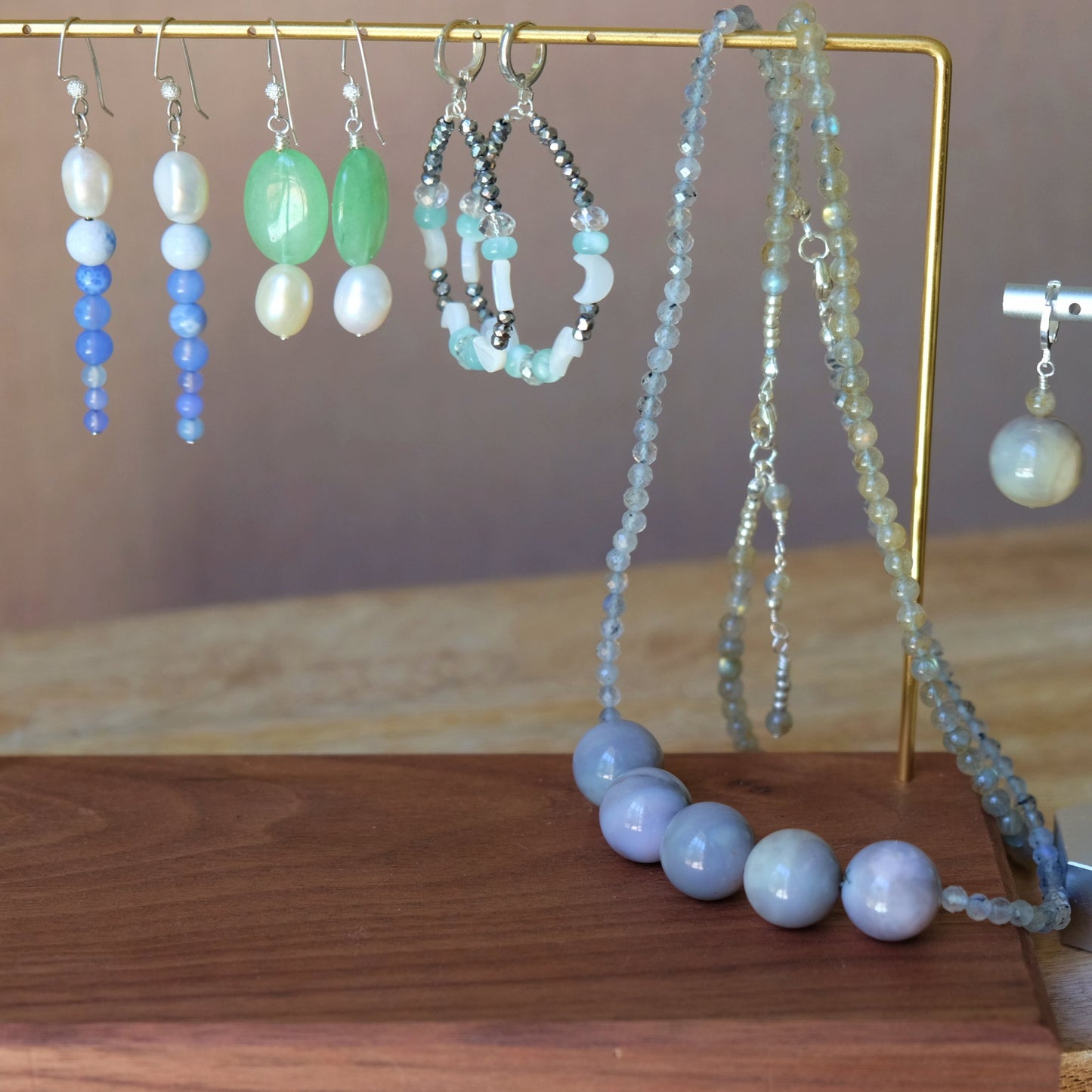 Blue Sea Pearl Earrings