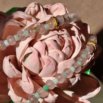Pink Quartz with Chrysoprase Necklace