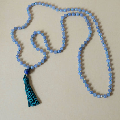 Iolite Mala Hand-knotted necklace