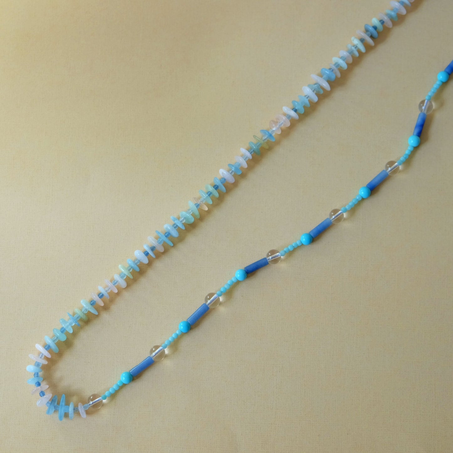 DUO Necklace with Aquamarine, Amazonite and Turquoise
