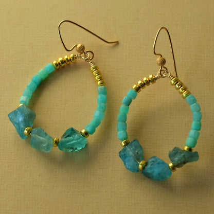 Apatite and Amazonite Hoops