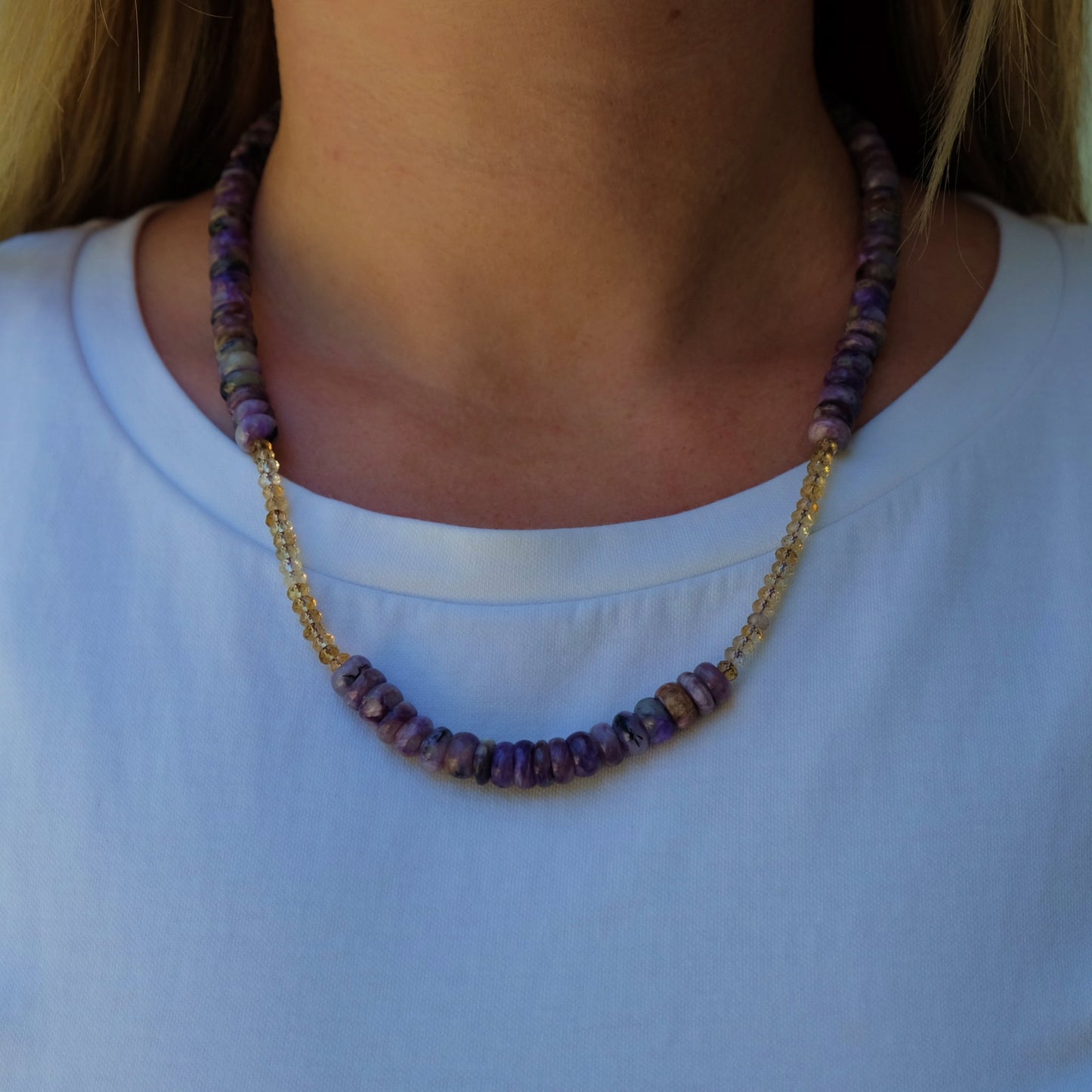 Charoite and Citrine Fall Necklace