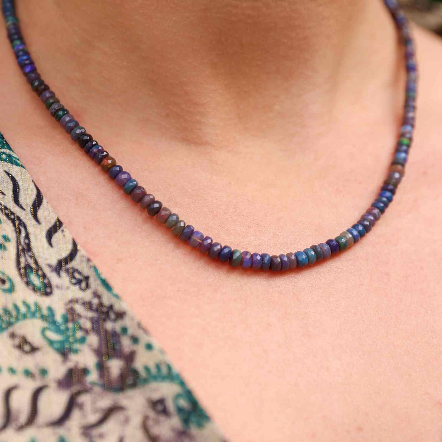 Natural Black Opal Necklace
